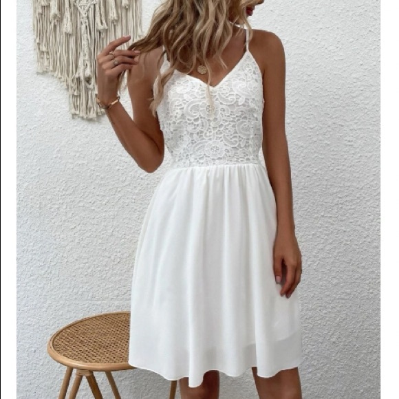 Boho lace shirred back cami dress - Picture 9 of 16